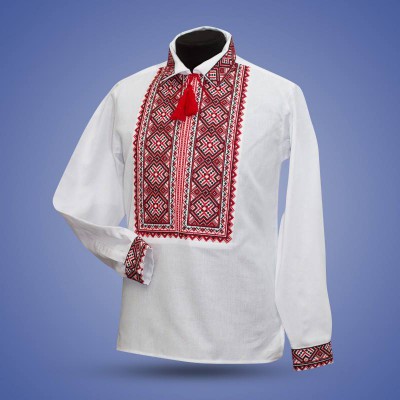 Embroidered shirt "Cossac" red